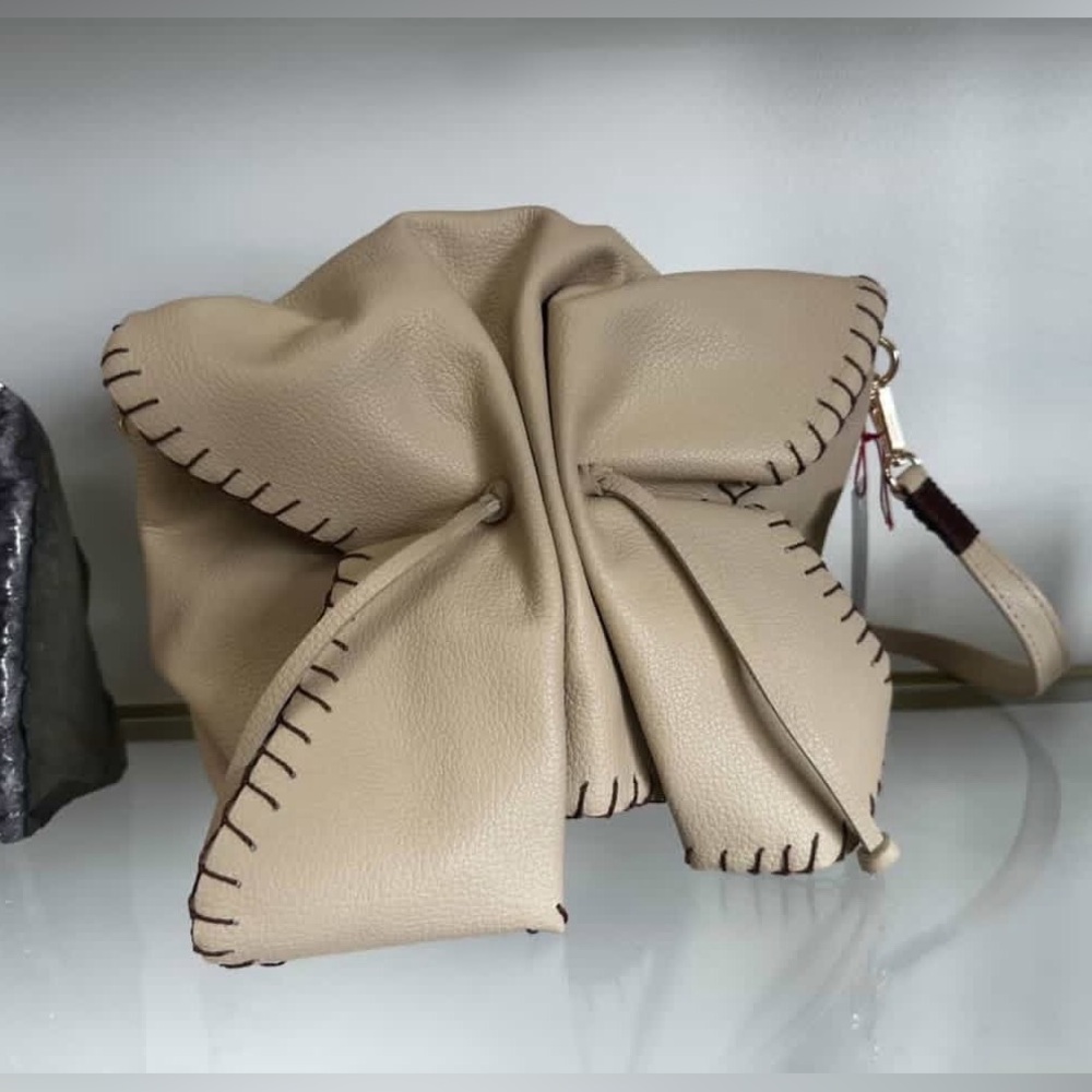 Carlos Falchi Tan Medium Butterfly Bag with Crystal Strap - Picture 4 of 14
